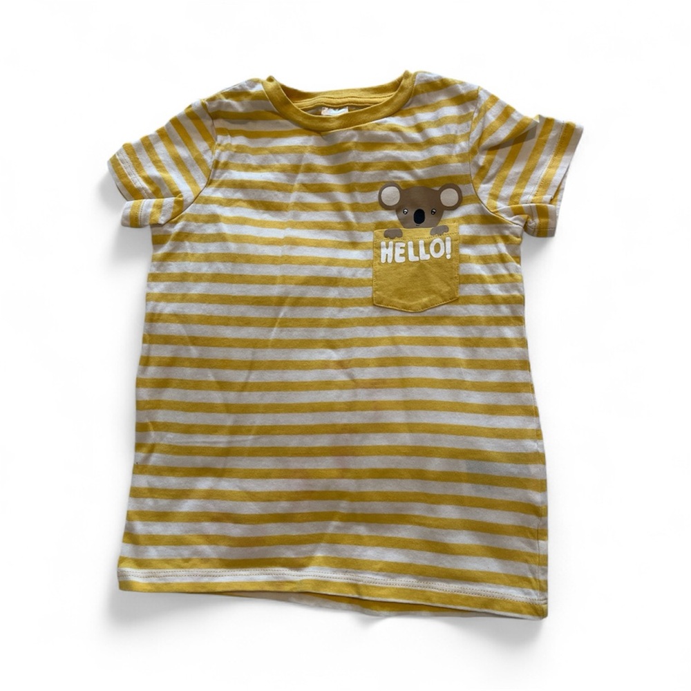 H&M Kids Yellow and White Striped Tee with Koala